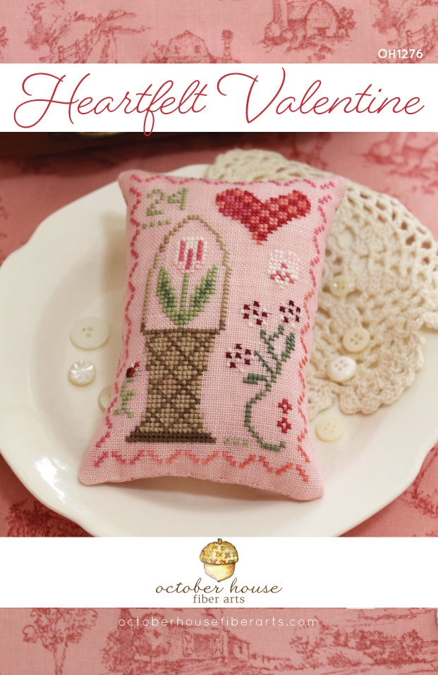 October House Fiber Arts - Heartfelt Valentine - Cross Stitch Pattern