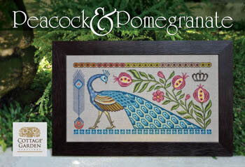 Cottage Garden Samplings - Peacock & Pomegranate - Cross Stitch Pattern