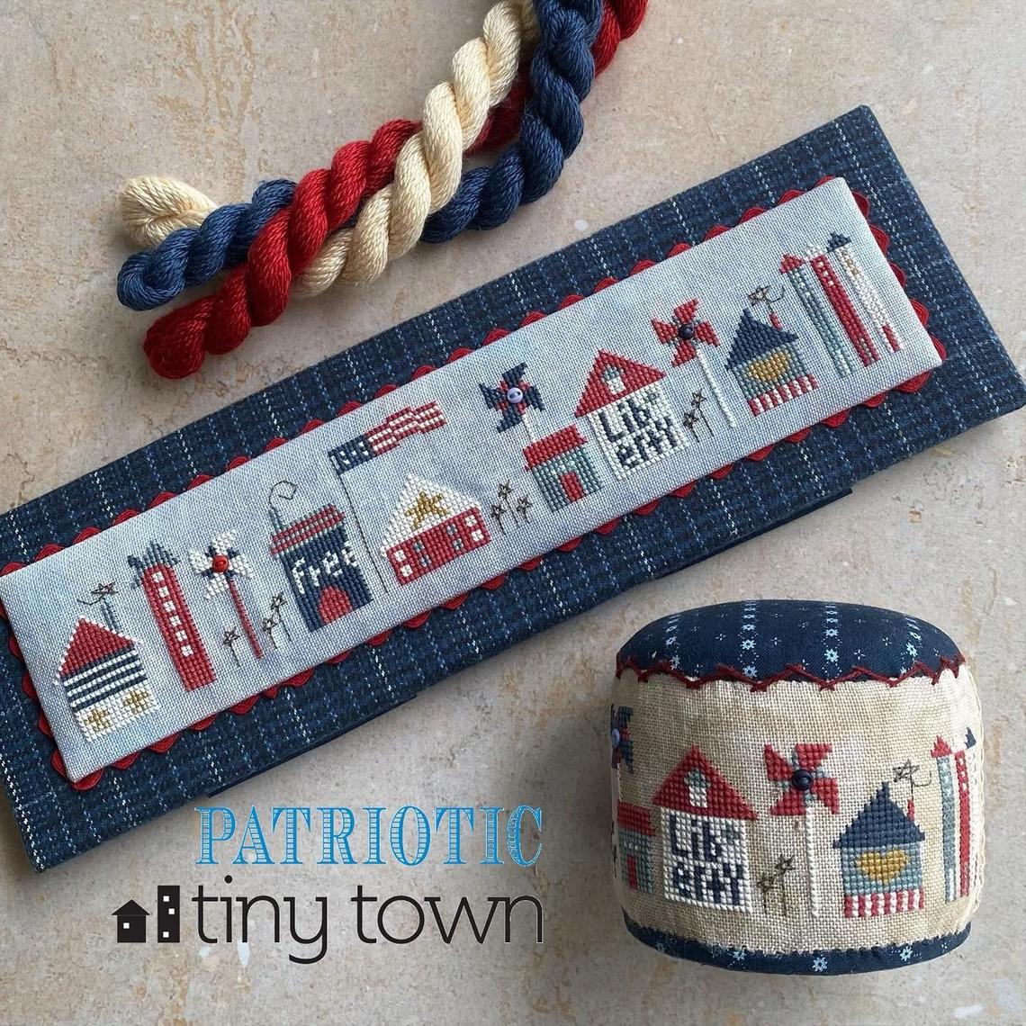 Heart in Hand Needleart - Patriotic Tiny Town - Cross Stitch Pattern