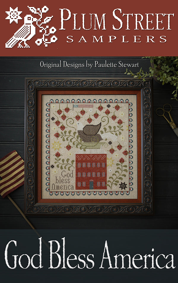 Plum Street Samplers - God Bless America - Cross Stitch Pattern