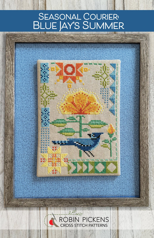 Robin Pickens - Seasonal Courier: Blue Jay's Summer - Cross Stitch Pattern