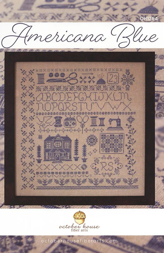 October House Fiber Arts - Americana Blue - Cross Stitch Pattern